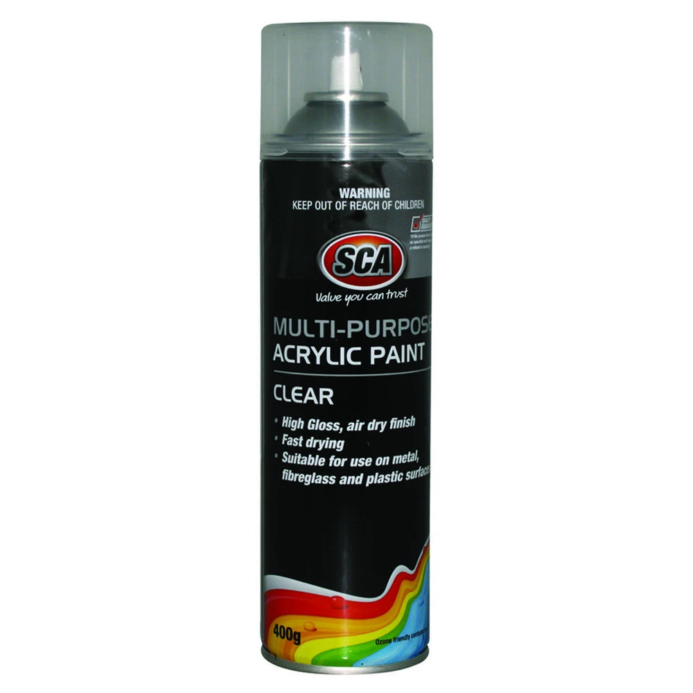SCA Acrylic Aerosol Paint, Clear - 400g 1 SCA Acrylic Aerosol Paint, Clear - 400g