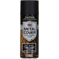 SCA Metal Cover Enamel Rust Paint, Matt Black - 300g