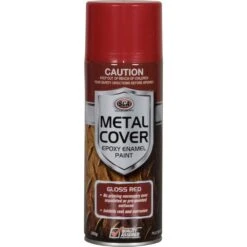 SCA Metal Cover Enamel Rust Paint, Gloss Red - 300g