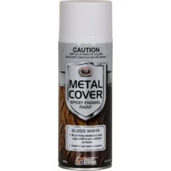 SCA Metal Cover Enamel Rust Paint, Gloss White - 300g