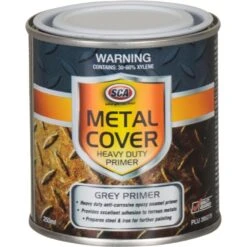 SCA Metal Cover Enamel Rust Paint Heavy Duty Grey Primer 250mL