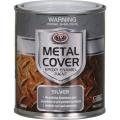 SCA Metal Cover Enamel Rust Paint, Silver - 500mL