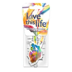 Love This Life Air Freshener Peace Hand Raspberry -Auto Parts Store SCA 637777 01 hi res